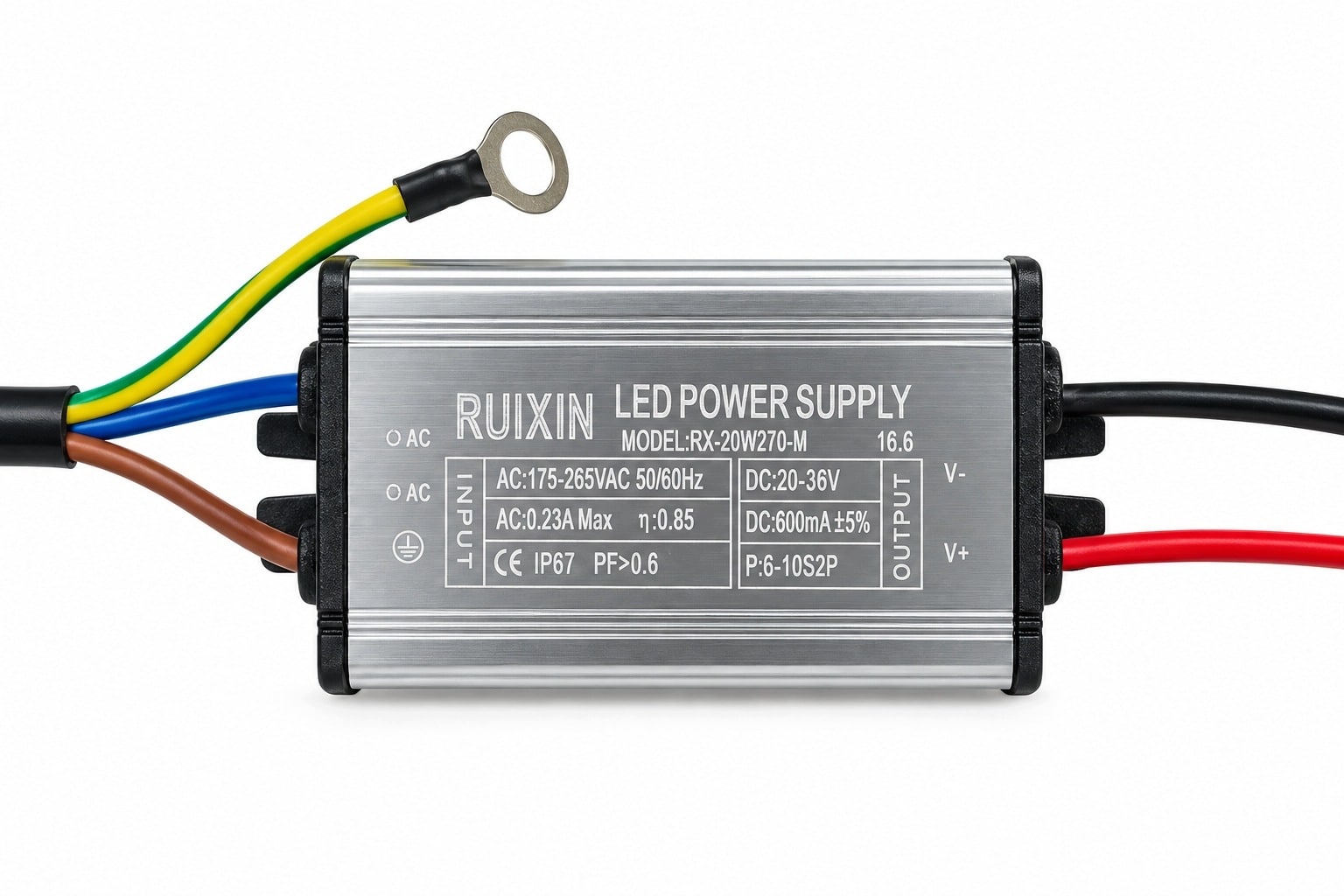 Driver LED 20W IP67 Zasilacz Stałoprądowy 600mA Do Lamp LED