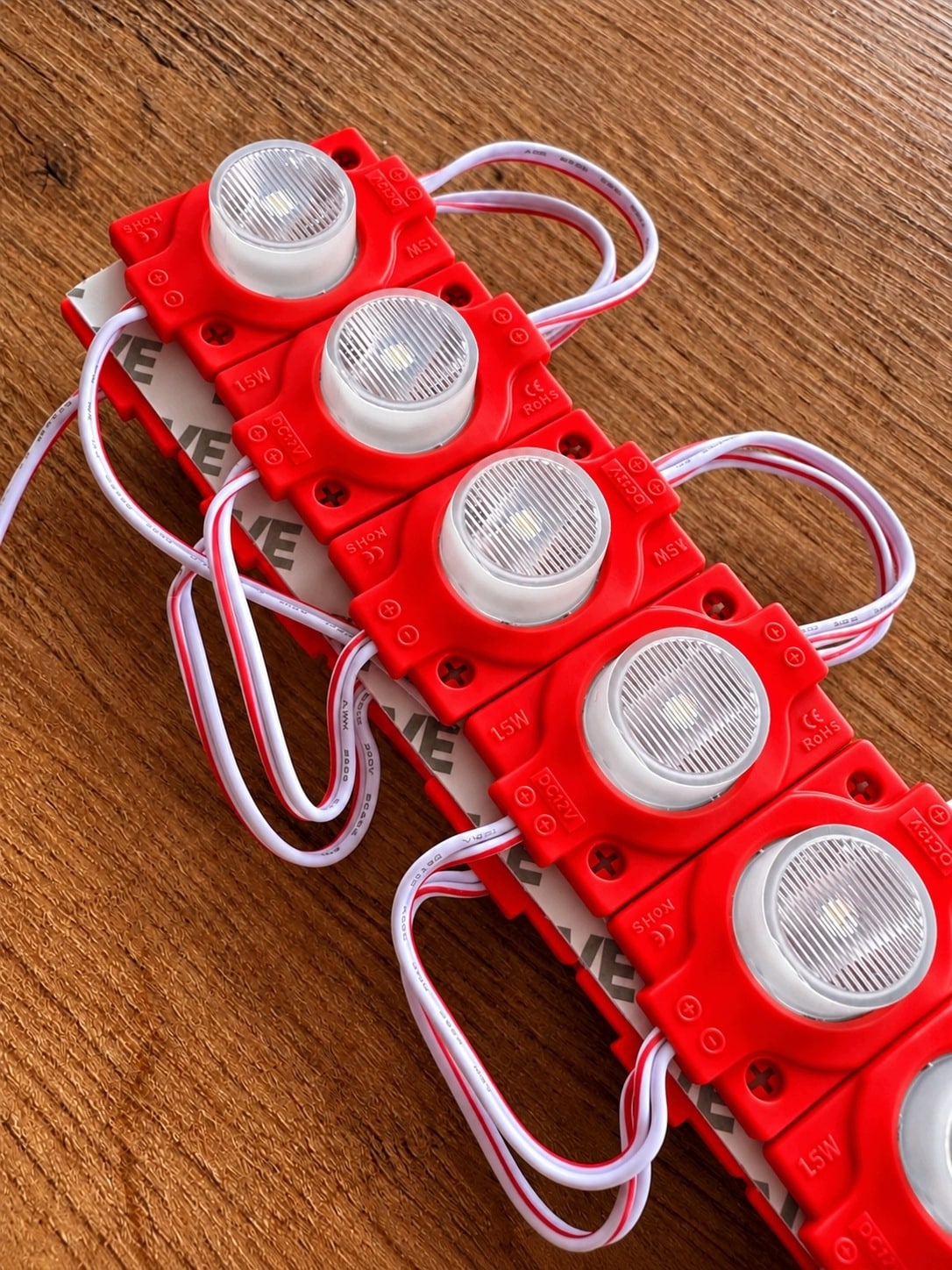 Moduł LED Czerwony SMD 12V Jednopunktowy IP65 Wodoodporny 1,5W - zdjęcie 3