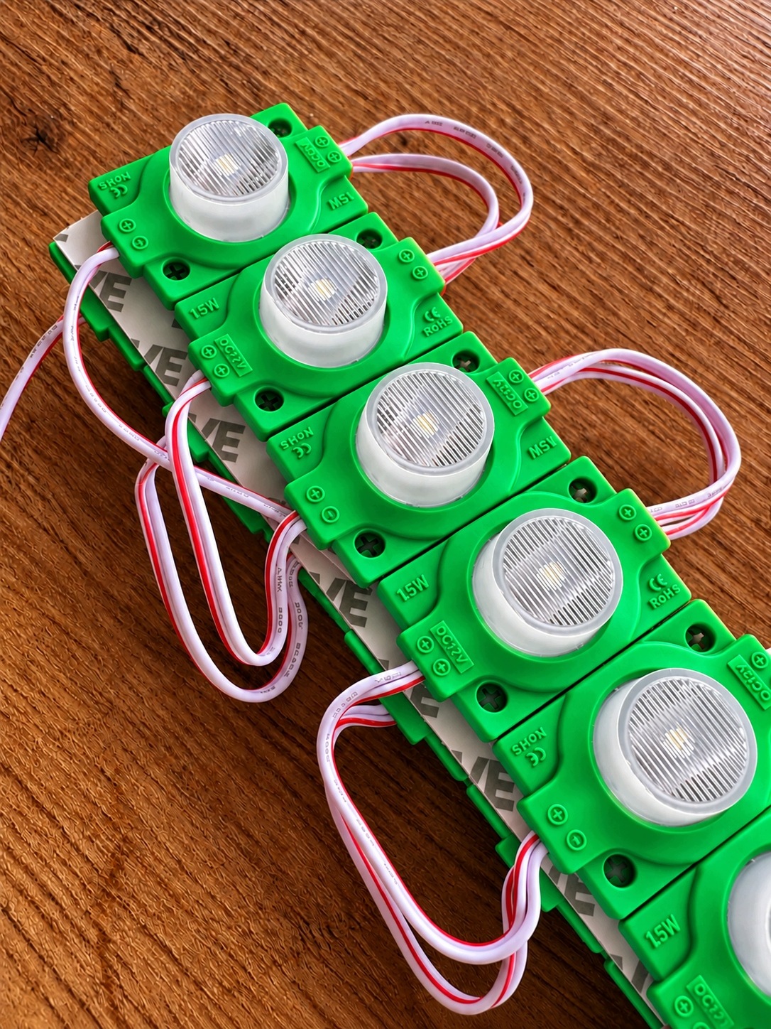 Moduł LED Zielony SMD 12V Jednopunktowy IP65 Wodoodporny 1,5W - zdjęcie 2