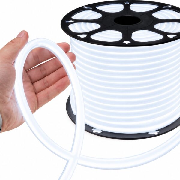 Neon Led Flex 360 LED Biały Zimny Okrągły Cięty co 10cm Zewnętrzny 230V