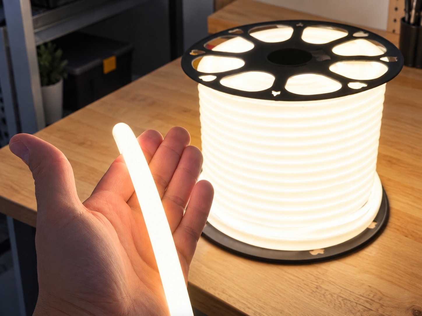 Neon Led Flex 360 LED Biały Ciepły Okrągły Cięty co 10cm Zewnętrzny 230V - zdjęcie 3