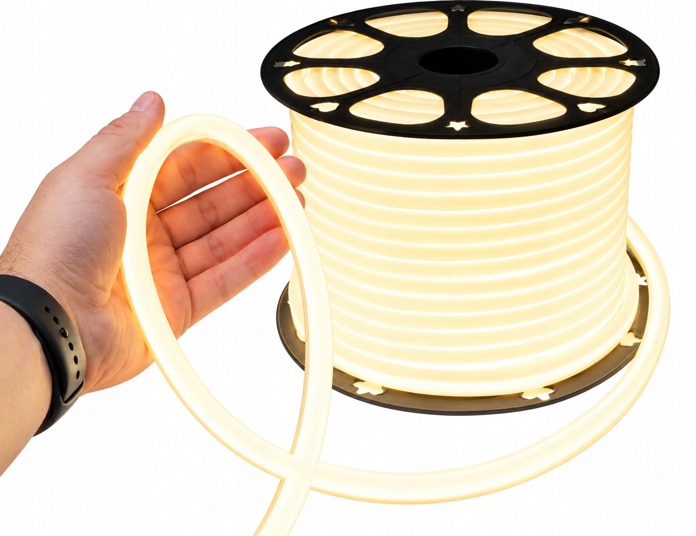 Neon Led Flex 360 LED Biały Ciepły Okrągły Cięty co 10cm Zewnętrzny 230V