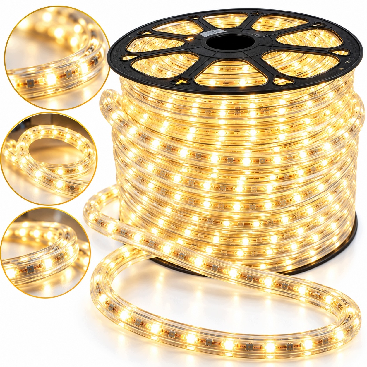 Wąż świetlny LED 13 mm 230V biały ciepły – 36 LED na metr