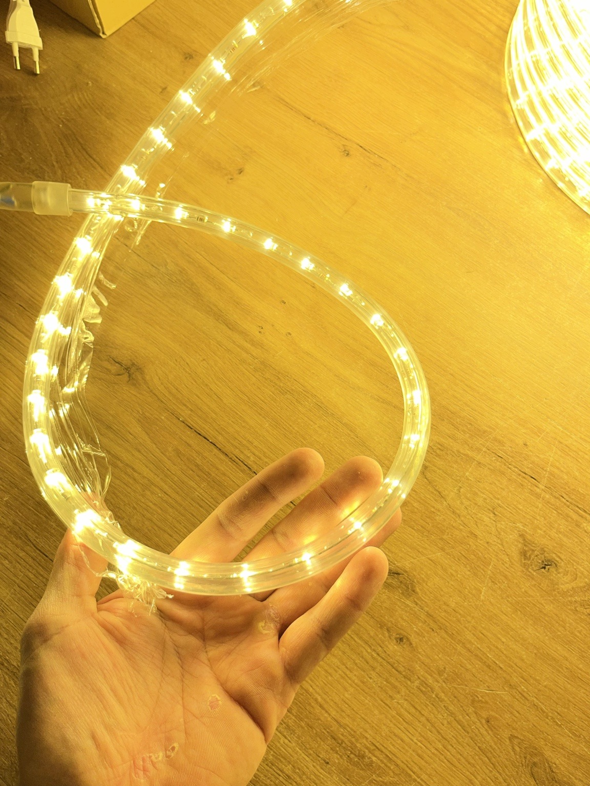 Wąż Świetlny LED 13mm 2 PIN Biały Ciepły Zewnętrzny Świąteczny - zdjęcie 3